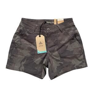Newt Prana Olivia Womens Size 2 Gray Camo ReZion Stretch Shorts